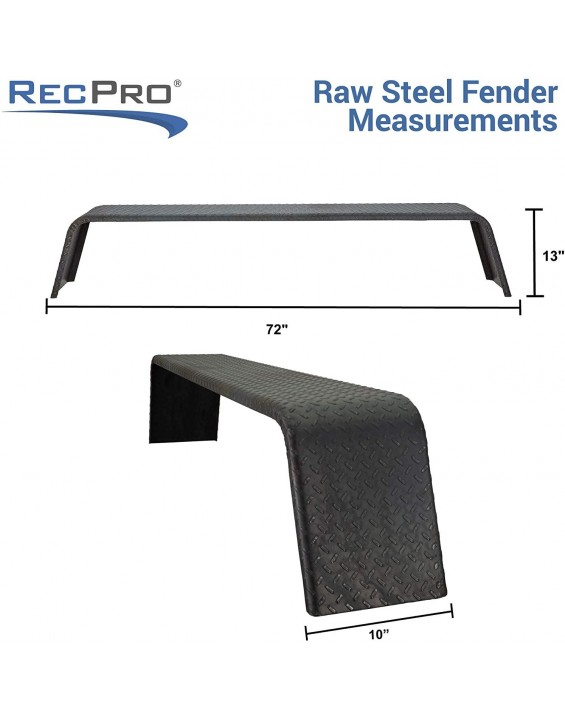 RecPro Steel 14 Gauge Diamond Tread Plate Tandem Axle Trailer Fenders 10