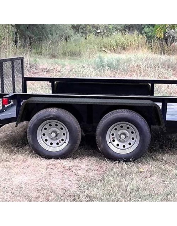 RecPro Steel 14 Gauge Diamond Tread Plate Tandem Axle Trailer Fenders 10