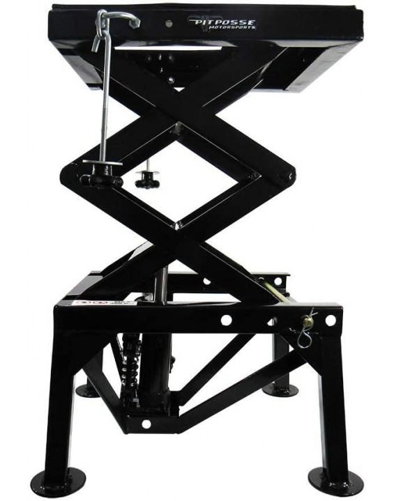 Pit Posse PP2551 Motorcycle ATV Scissor Floor Jack Lift Table Stand - 13 Inches Thru 36-Inch-High - Stable - Safe - Comfortable - 2 Years Warranty