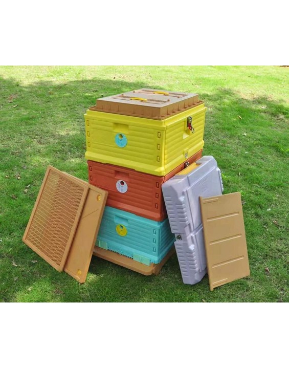 Thermo Beehive Plastic Insulated Bee Hive Set Thermo Beehive Box bee House (Three Layer) [No Frames Included]
